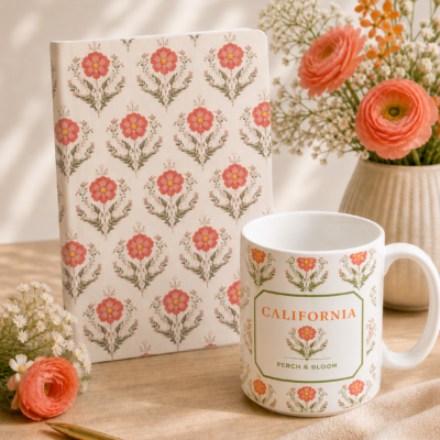 California Garden Poppy Journal & Mug Gift Set