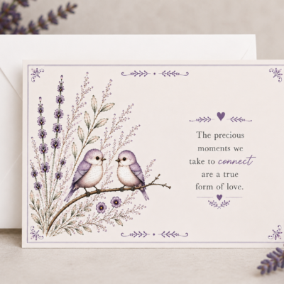 Lavender Wren Flat Card Set